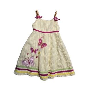 Jenny & ME Girls Tank Dress  5 Yellow Pink Floral